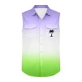 thumbnail image 4 of CONZONE Men's Sleeveless Buttons Down Shirts Plus Size Shirts for Men Trendy Hawaii Graphic Lapel Soft Lightweight Summer Tops, 4 of 4