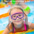 thumbnail image 2 of Juego de gafas de natación para niños de 3 a 15 años, antivaho, rojo/rosa, 2 of 5