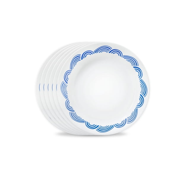 Corelle Rolling Waves 8.5" Glass Salad Plate (Set of 6)