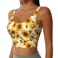 thumbnail image 2 of Fotbe Modern Elegant Sunflower Sujetador Deportivo Largo sin Aros para Mujer con Almohadillas y Soporte Medio, Transpirable y Absorbente, Camiseta Tipo Chaleco o Tank Top-Large, 2 of 8