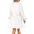 thumbnail image 2 of Women's 3pcs Satin Pajamas Set Cami Top and Shorts Sleepwear PJs Set with Robe,White, 2 of 5