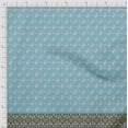thumbnail image 3 of Soimoi Blue Rayon Fabric Geometric & Peach Floral Panel Printed Fabric 1 Yard 42 Inch Wide, 3 of 3