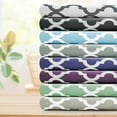 thumbnail image 2 of Lux Decor Queen Bed Sheet Set 4 Piece, Soft Microfiber, Deep Pockets - Quatrefoil Pattern, 1 Fitted & 1 Flat Sheet, 2 Pillowcases, Blue, 2 of 8