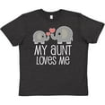 thumbnail image 3 of Inktastic My Aunt Loves Me Niece Nephew Elephant Youth T-Shirt, 3 of 5