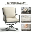 thumbnail image 5 of POCASSY Patio Swivel Chairs Dining Chairs Set of 2, Heavy Duty Swivel Dining Chairs with Beige Tied Cushion, High Back Metal Dining Chairs, 5 of 9
