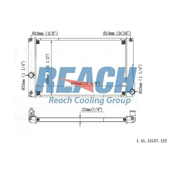 REACH 41-13137 Radiator for 12-10 Lexus HS250h, Automotive Radiator Replacement Part