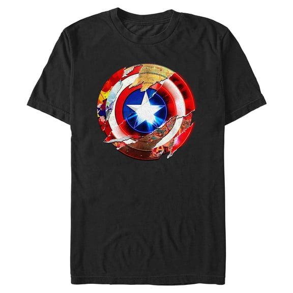 Mens Marvel Torn Shield Badge T Shirt