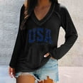 thumbnail image 2 of HEILAU Independence Day Shirts for Women American Flag Graphic Tees Ladies Casual Letter Printed Long Sleeve T Shirt Patriotic Tops, 2 of 5