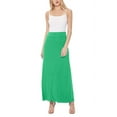 thumbnail image 5 of Moa Collection Women's Maxi Length High Waist Foldable Waistband Solid Skirt, 5 of 6