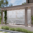 thumbnail image 3 of MAYEERTY 72"x35"x16" Outdoor Privacy Screen with Stand Metal Balcony Decorative Screen,White, 3 of 10