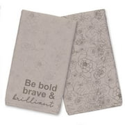 Creative Products Be Bold Brave Brilliant Tan 16 x 25 Tea Towel Set of 2