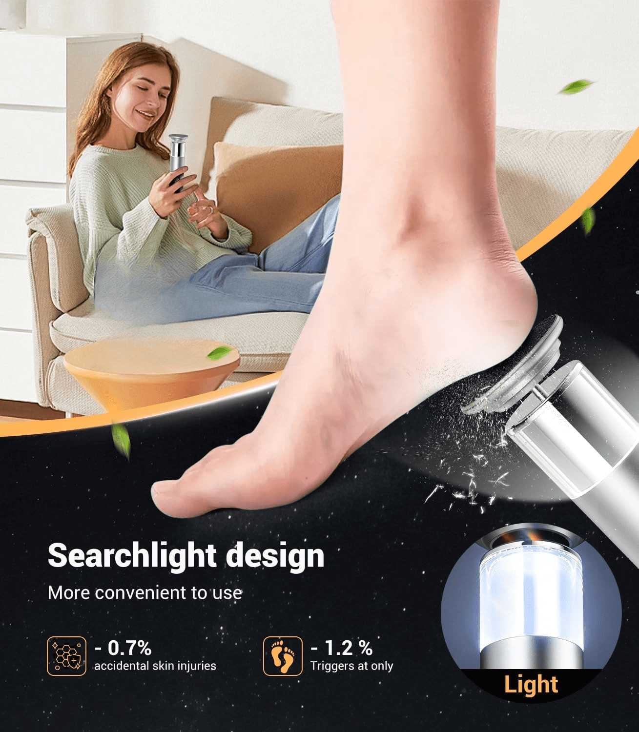 Electric Foot Callus Remover,Rechargeable Electric Callus Remover for Feet Variable 3-Speed & LED Light Portable Foot File Pedicure Kits with 30 Grit Pads