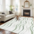 thumbnail image 2 of 6x9 Area Rugs for Living Room, Sage Green Non Slip Area Rugs for Kitchen Bedroom Entryway, Waves Modern Abstract Art Washable Carpet Runner Rug Floor Mats for Bedroom Home Decor, 2 of 9