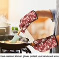 thumbnail image 4 of Cute Oven Mitts,Red Christmas Patchwork Pattern Oven Mitt 2-Pack Set,Kitchen Gloves for Oven,Heat Resistant Oven Mitts 7.7"x12", 4 of 7