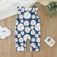 thumbnail image 2 of TAIAOJING Infant Boys Summer Sleeveless Jumpsuit Cartoon Baseball Print Outwear For Children Clothes For 3-6 Months, 2 of 7