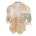 thumbnail image 2 of Camisas De Vestir Para Hombre Slim Fit Camisa de manga larga con estampado digital 3D y soporte con botones sueltos para hombre, vacaciones, playa, ocio (Orange, XXL), 2 of 4