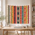 thumbnail image 5 of Geometric Diamonds and Stripes Against a White Background, Energetic Boho for Kids and Teens, Tribal Wall Art Decor, Housewarming Gift Tapestry Wall Hanging for Bedroom and Dorm, 5 of 7