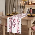 thumbnail image 3 of Pink Mother's Day Cotton Linen Table Runner for Dining Kitchen, Watercolor Flowers Modern Polka Dot Striped Wedding Outdoor Party Tablerunners, Dresser Scarf Coffee Tablecloth Runners 13x70 Inches, 3 of 9