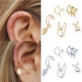 thumbnail image 2 of 5 Unids/set Oro Hoja Sin Perforación Oreja Puños/Pendientes De Cartílago Falsos Punk Ear Piercing-Clip/Mujeres De Puño De, 2 of 4