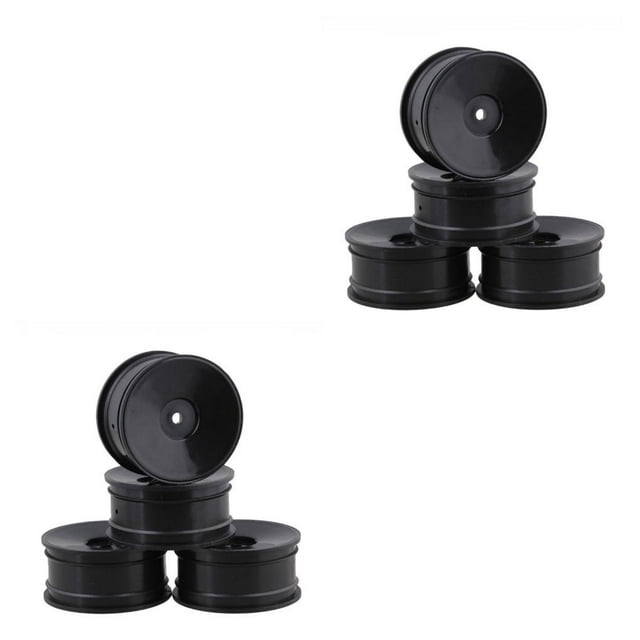 ZLight 4 Pcs 52mm Pneus Élastiques *pneus de Voiture RC Jantes de Roue Antidérapantes Moyeu Résistant à l'Usure Pneus Légers Haute Traction Disque Rond/noir 2Ensemble