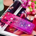 thumbnail image 5 of Soatuto For Samsung A9 SM-A920F Phone Case Liquid Glitter Cute Gradient Quicksand Flowing Liquid Floating Soft TPU Bling Sparkly For Women Girls For Samsung Galaxy A9 2018 - Pink+Purple, 5 of 6