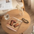 thumbnail image 3 of Cookies Tray for Oven Nonstick round Baking Pans for Oven Wood Coffee Tray Household Bread Tray Rectangular Tray Japanese Cake Plate Solid Wood Dessert Plate 20×20cm, 3 of 7