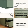 thumbnail image 4 of IMKHK 6 Drawer Double Dresser with Cutout Handles, 47.2" Wooden Storage Side Cabinet Chest of Drawers, Modern Vertical Chest of Drawers Organizer for Hallway Bedroom Living Room Office, Green, 4 of 6