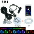 thumbnail image 1 of LNGOOR 5LED 6M Car Interior Atmosphere Strip Light RGB APP Cigarette Fiber Optic Neon, 1 of 6