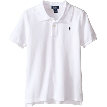 Polo Ralph Lauren Boys Cotton Mesh Polo Shirt Little Kids 7 White