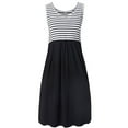 thumbnail image 4 of Fesfesfes Patchwork Nursing Dress Sleeveless Round Neck Striped Breastfeeding Maternity Dress Fashionable Pregnancy Wear for Women(Black,S), 4 of 4