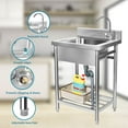 thumbnail image 6 of AiYCHEN Freestanding 22" Stainless Steel Sink, Commercial Kitchen Sink with Faucet Drainpipe, 6 of 6