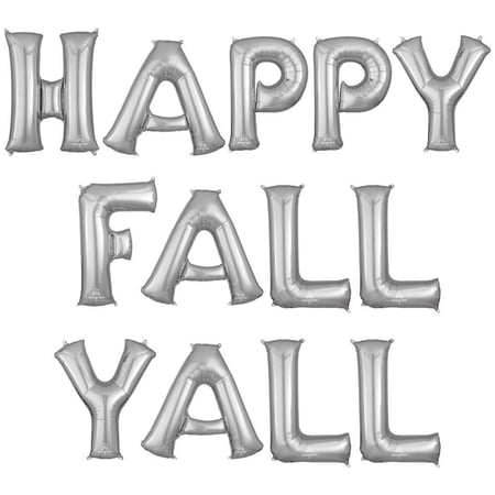 34 inch Happy Fall Yall - Anagram Letters Kit Foil Mylar Balloon - Party Supplies Decorations