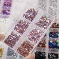 thumbnail image 3 of UDIYO 6 Grids/Box Nail Rhinestone Flat Back Multifunctional Various Shapes Mixed Size AB Nail Art Glitter Decorations for Manicure, 3 of 6