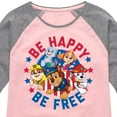 thumbnail image 3 of Paw Patrol - Americana - Be Happy, Be Free - Toddler & Youth Girls Raglan Graphic T-Shirt, 3 of 6