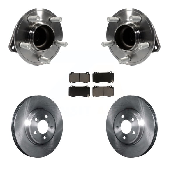 Transit Auto Front Hub Bearing Assembly Disc Brake Rotors and Ceramic Pads Kit for Car 2019 Dodge Charger GT with RWD with Brembo Brakes KBB-122419
