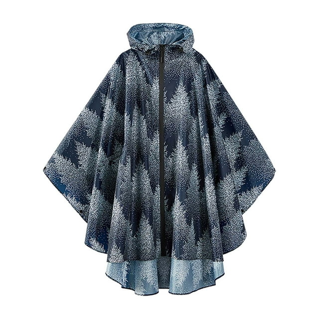 Poncho de Pluie Léger à Capuche pour Adultes Cape Extérieure avec Poche Zippée Cyclisme Randonnée Voyage