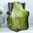 thumbnail image 4 of Forest Soft Flannel Fleece Throw Blanket, Rays of Sun Deep Dark in the Forest in Foliage with Effects Scenic Image Print, Cozy Plush for Indoor and Outdoor Use, 60" x 80", Green, by Ambesonne, 4 of 5
