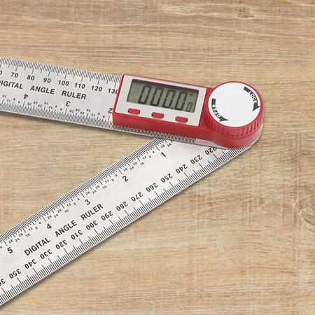 BIMZUC Stainless Steel Electronic Digital Angle Measuring Tool, 360 Degree Protractor Ruler with LCD Display, 0-8 inches / 0-200mm, Precision Woodworking Goniometer for Construction and DIY