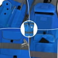 thumbnail image 5 of TCCFCCT Blue Safety Vest for Men Women 9 Pockets High Visibility Reflective Vest for Safety, Work Vest with Reflective Strips, Meets ANSI/ISEA Standards, (X-Large), 5 of 7