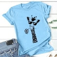 thumbnail image 4 of Yuwull Oversized T Shirts for Women, Womens Summer Tops Giraffe Print Graphic Short Sleeve Crew Neck T-Shirt Plus Size Womens Cute Tops On Clearance, 4 of 6