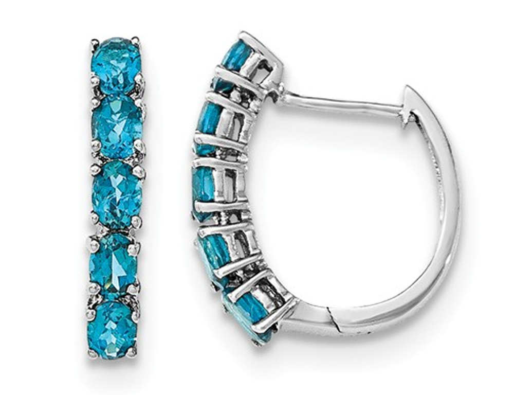 blue topaz hoop earrings