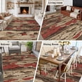 thumbnail image 5 of Red Brown Wooden Grain Area Rugs 6'x9', Washable Small Throw Rugs for Kitchen Dining room, Farmhouse Vintage Country Textured Indoor Outdoor Rug Non-Slip Low Pile Carpet Runner Reversible Floor Mats, 5 of 8