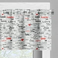 thumbnail image 5 of Ambesonne Love Valance & Curtain, Calligraphy Hearts Stars, 55"x24", Grey Black Red, 5 of 6