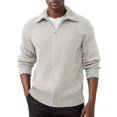 thumbnail image 3 of DHFJKG Mens Full Zip Ribbed Cardigan Sweaters Unisex Slim Fit Lapel Raglan Long Sleeve Casual Knitted Sweater Jacket Coat Solid Color Warm Soft Outerwear, 3 of 9
