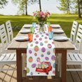thumbnail image 4 of Table Runners 72 Inches Long Dress Scarves, Easter Eggs Farmhouse Kitchen Table Runner, Coffee Tablerunners, Spring Watercolor Bunny Daisy Red Truck 18x72 Inch, 4 of 9