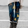 thumbnail image 2 of YujiCraft Women's Christmas Print Plus Velvet Warm Elastic Leggings, High Waist Fleece Lined Winter Pants,S, 2 of 2