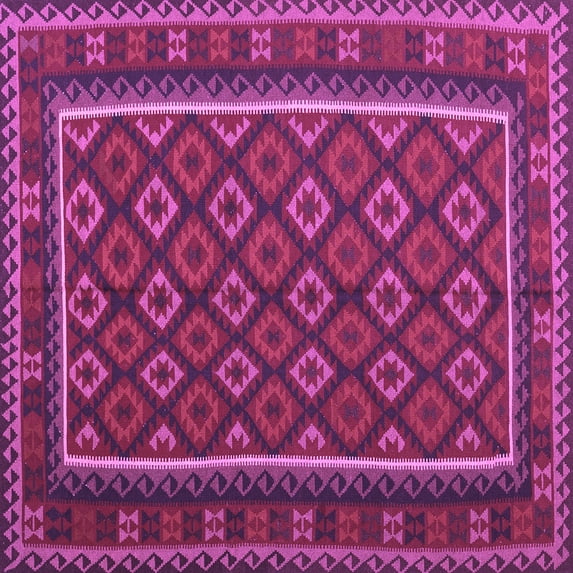 Ahgly Company Indoor Square Oriental Purple Traditional Area Rugs, 5' Square