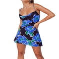 thumbnail image 1 of Robes de Mode Sans Manches à Col en V pour Femmes Mini Robes de Soleil Florales Sexy Dos Nu Décontractées Robe Courte, 1 of 7