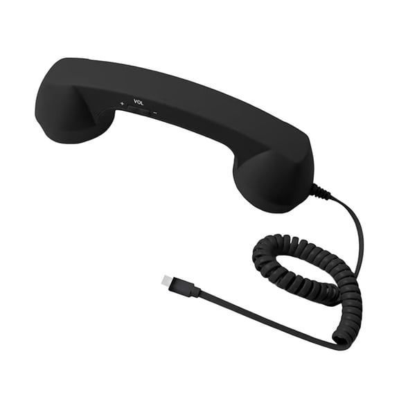 2026 Retro Wired Phone Handset, Vintage Landline Receiver for iPhone & Type-C, Ideal for Calls & Meetings