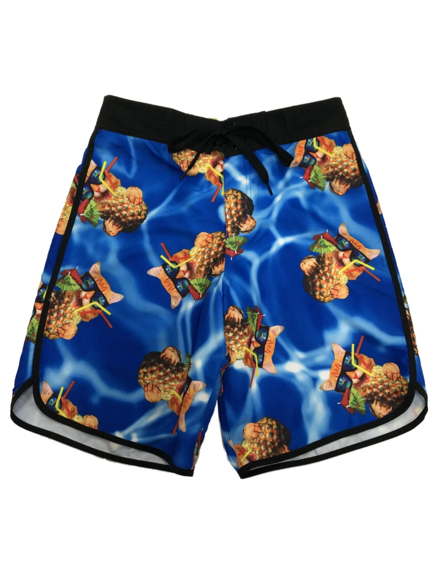 Swim Trunks Hello Kitty Drinking Quick Dry Beach Board Shorts Bathing Suit with Side Pockets for Teen Boys 